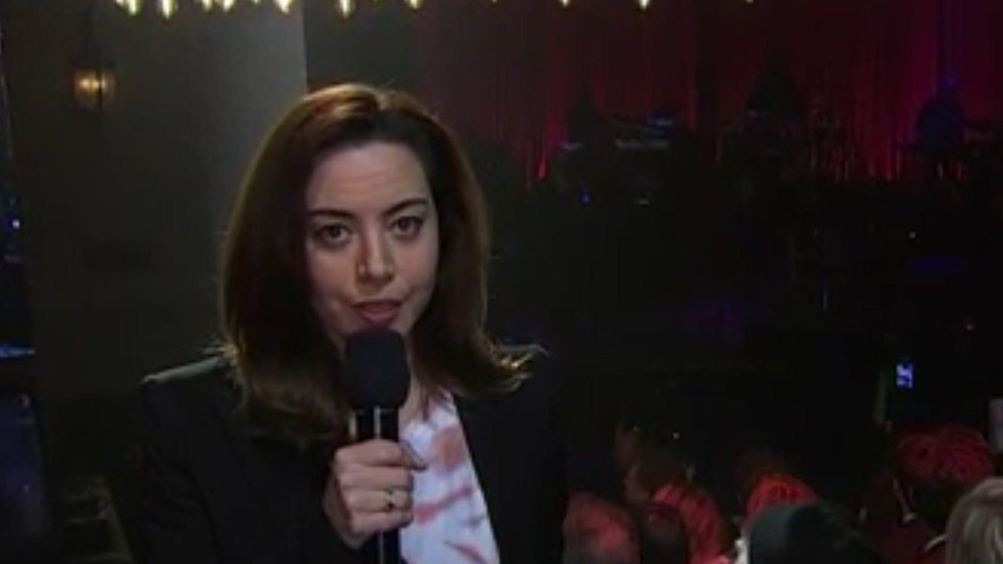 Aubrey Plaza appears the first public appearance since the man’s death