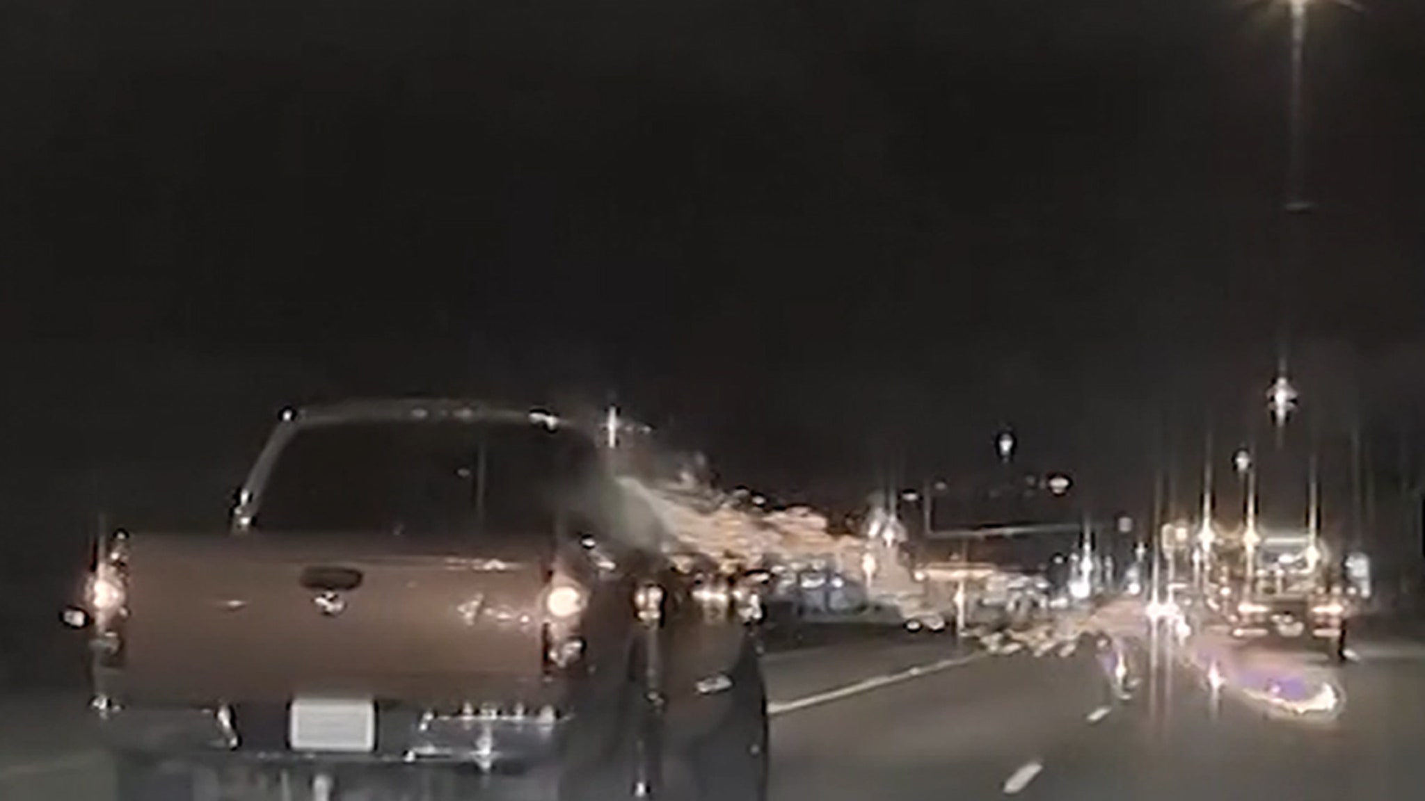Two vehicles arrived in Freaky Road Rage Incident with fireworks