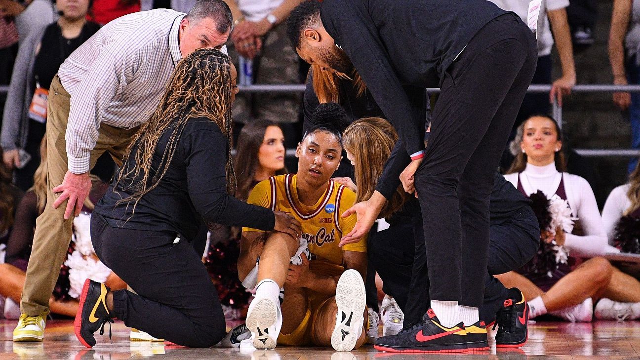 Juju Watkins was taken away with an injury while USC Sweet 16 reached 16