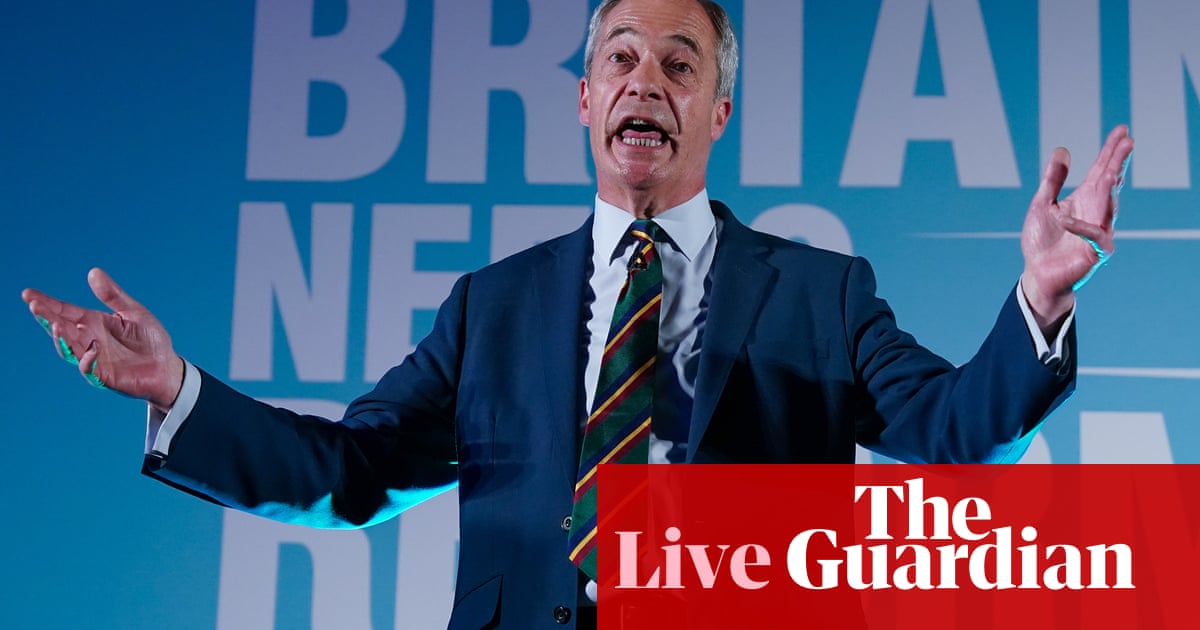 Farage confirms he wants new NHS funding model but Labour says plan would lead to huge patient bills – UK politics live | Politics