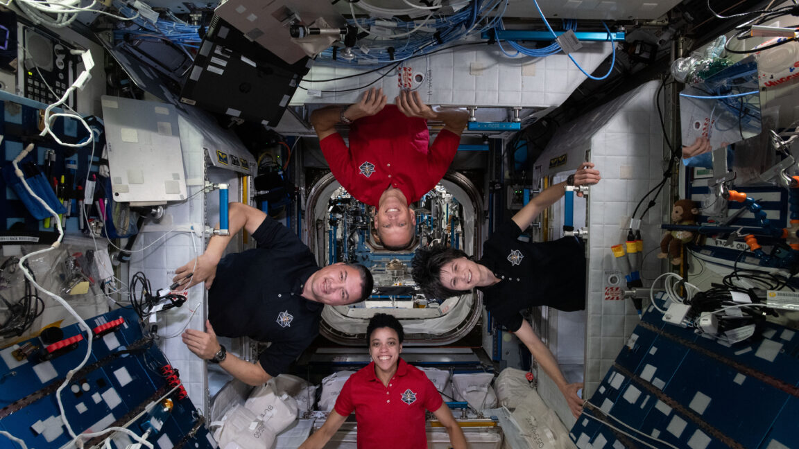 A small microbial ecosystem has been formed at the international space station