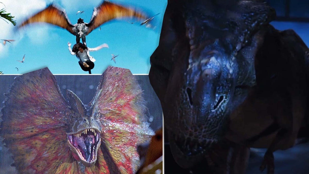 Each movie Jurassic Park, arranged by a dinosaur killing brutality