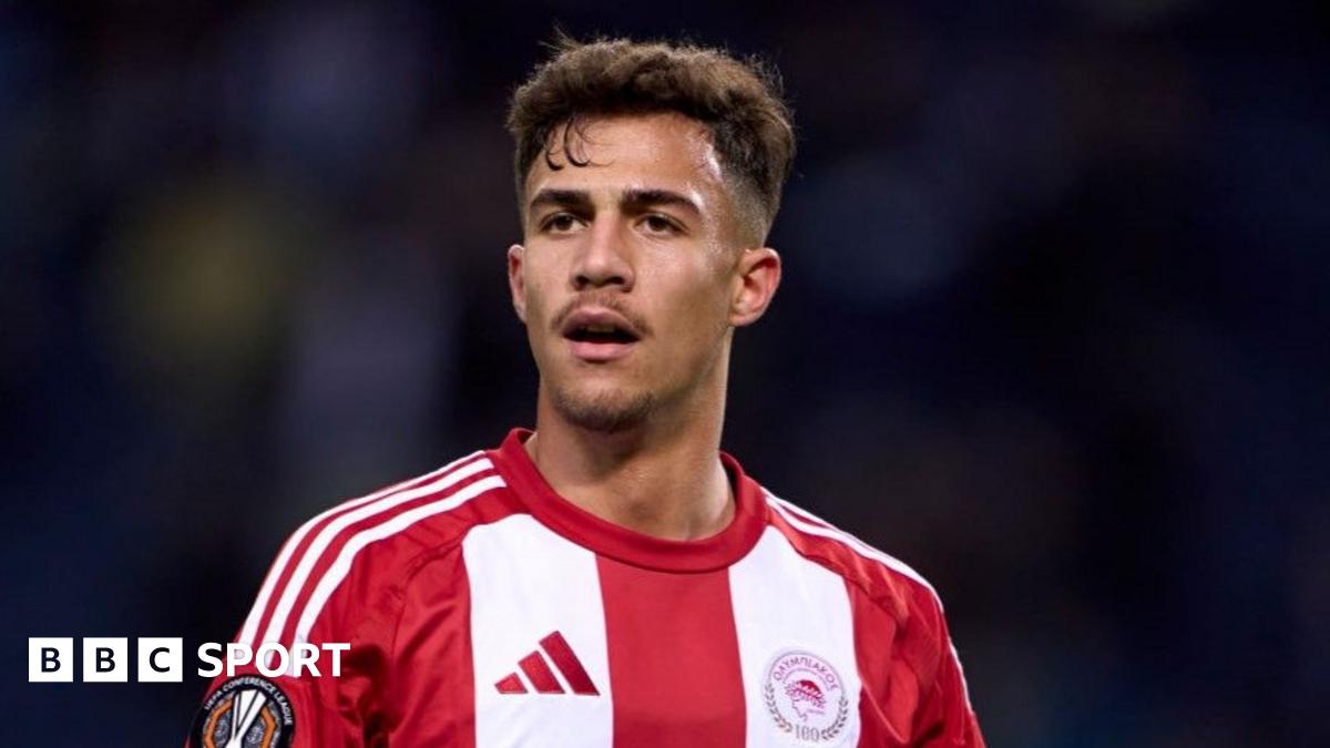Charalampos Kostoulas pictured playing for Olympiakos